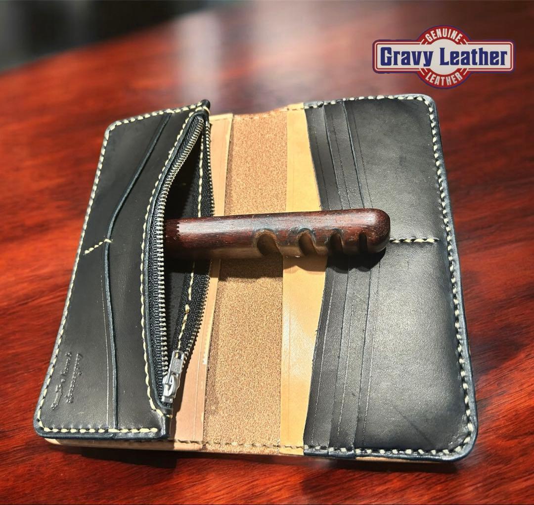 Gravy Leather サドルレザー×コードバン 長財布 ロング ウォレット