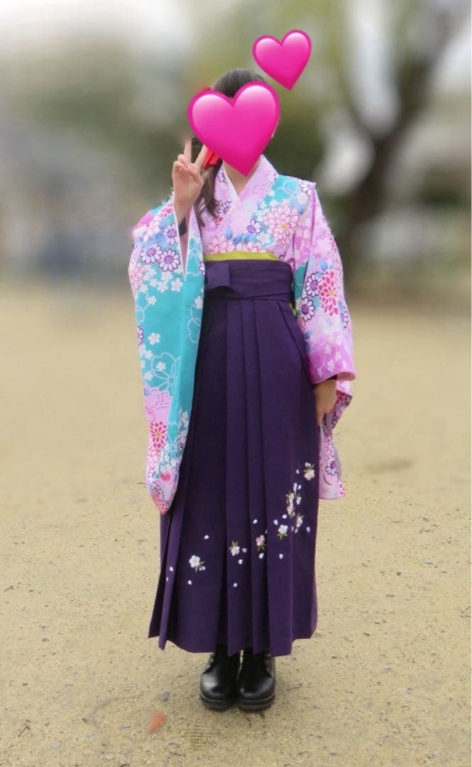 used★小学生卒業式袴３点セット★Sサイズ　身長145〜153cm used☆小学生卒業式袴3点セット☆Sサイズ 身長145〜153cm used