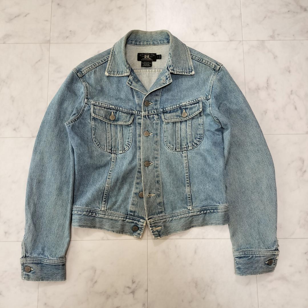 希少 RRL 90s ショート丈 デニムジャケット S USA製 三ツ星 短丈