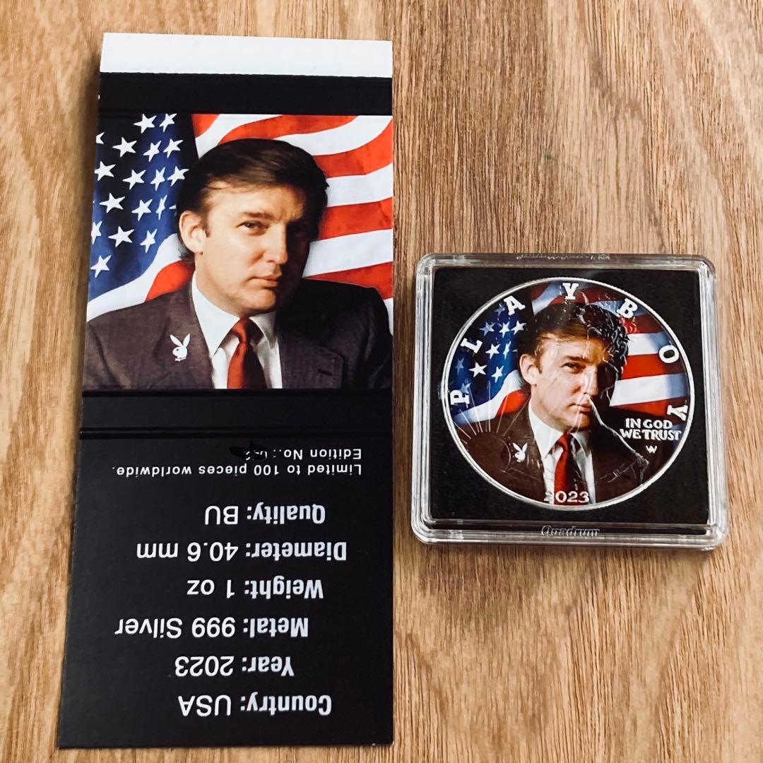（入手難！製造枚数100！）トランプ大統領　1オンス カラー銀貨　プレイボーイ Amazon.co.jp: （入手難製造枚数100）トランプ大統領 1オンス カラー