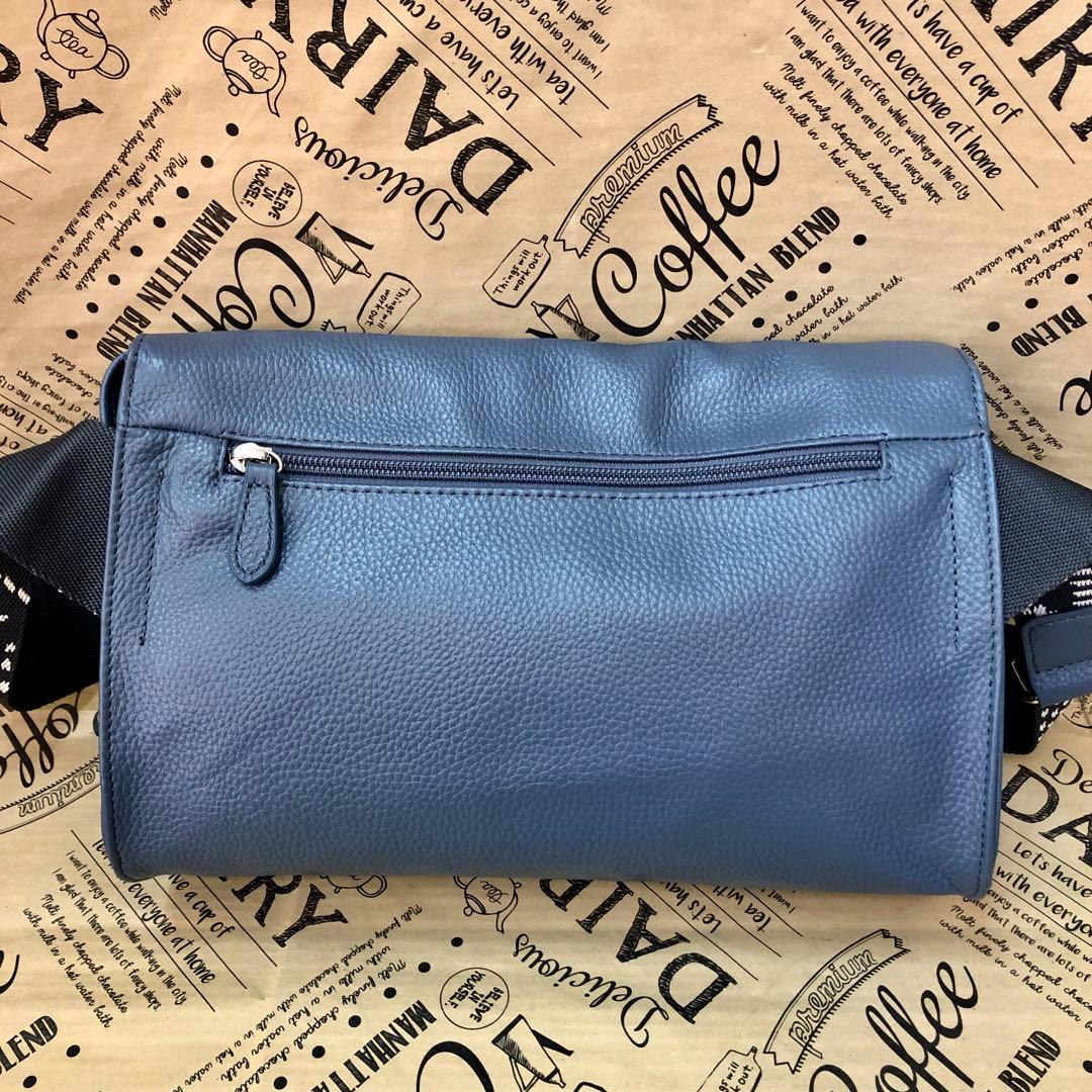 美品】イアパピヨネ ショルダーバッグ タグ付 レザー ブルー S3030