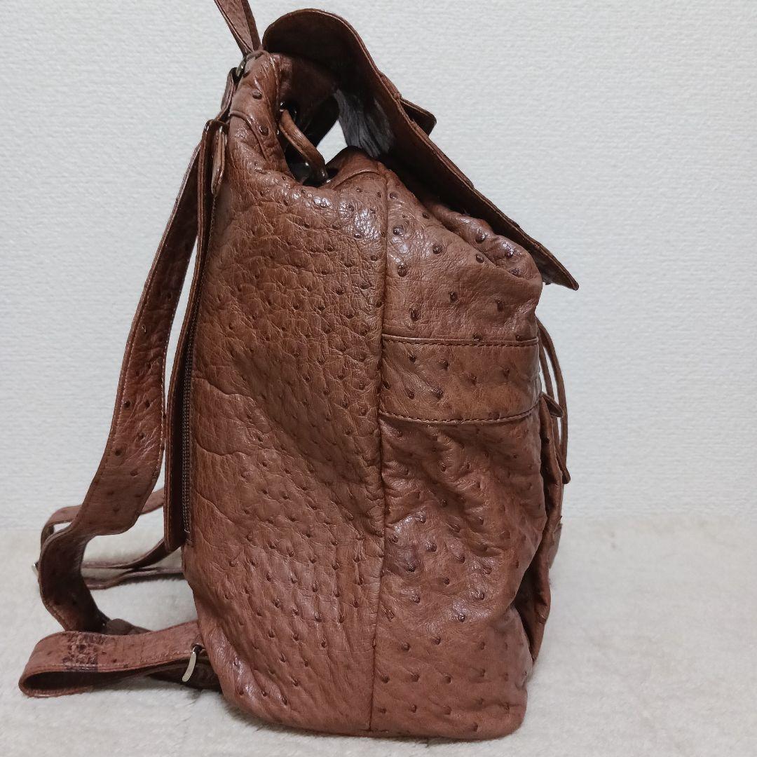 美品】ARUKAN TAKAYA 高級本革OSTRICH リュック ブラウン