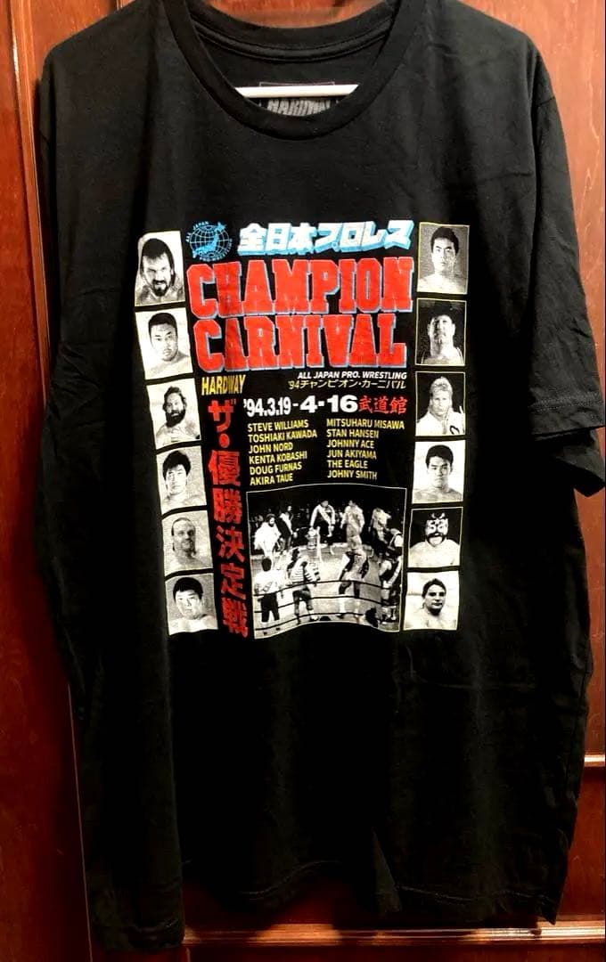 全日本プロレス チャンピオンカーニバル Tシャツ 2XL 三沢光晴 ハンセン 全日本プロレス チャンピオンカーニバル Tシャツ 2XL 三沢光晴