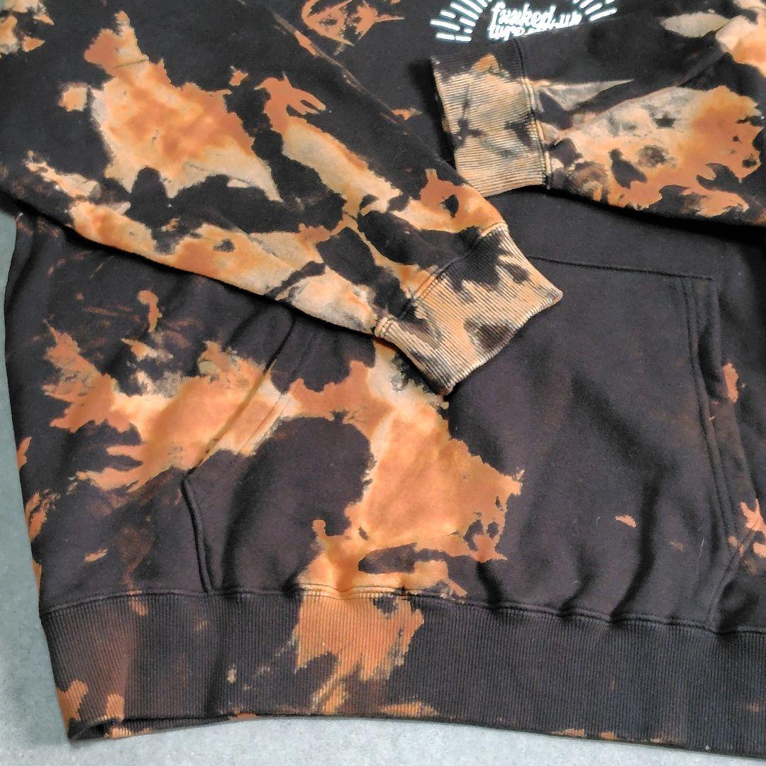 美品】DDTプロレス MAOFAC パーカー タイダイ染め 黒 オレンジ M