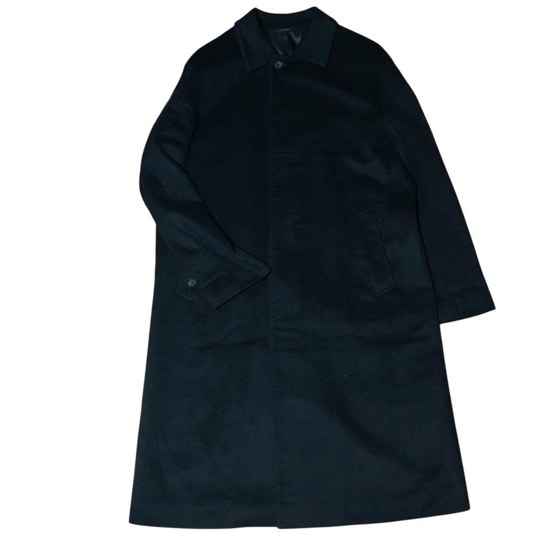 美品】 五大陸 カシミヤ100% ステンカラーコート チャコールグレー XL