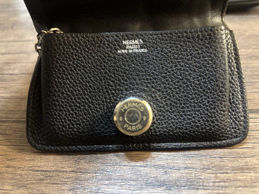 し*0様 【HERMES】ドゴン コンパクト コインケース キーケース ブラック