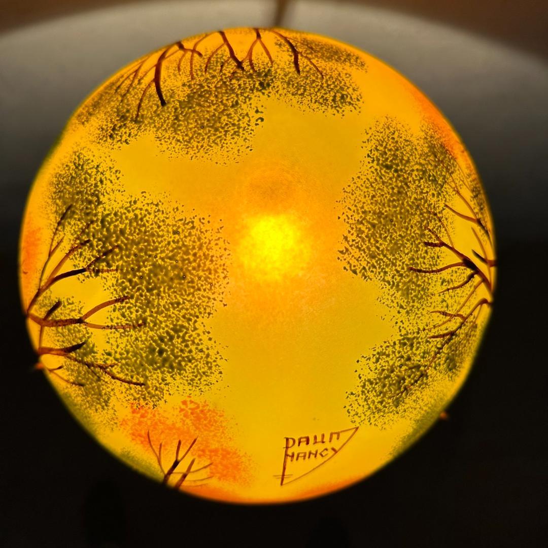 ドームナンシー 吊り卓上照明 アンテルカレール 被せガラス 高さ40cm