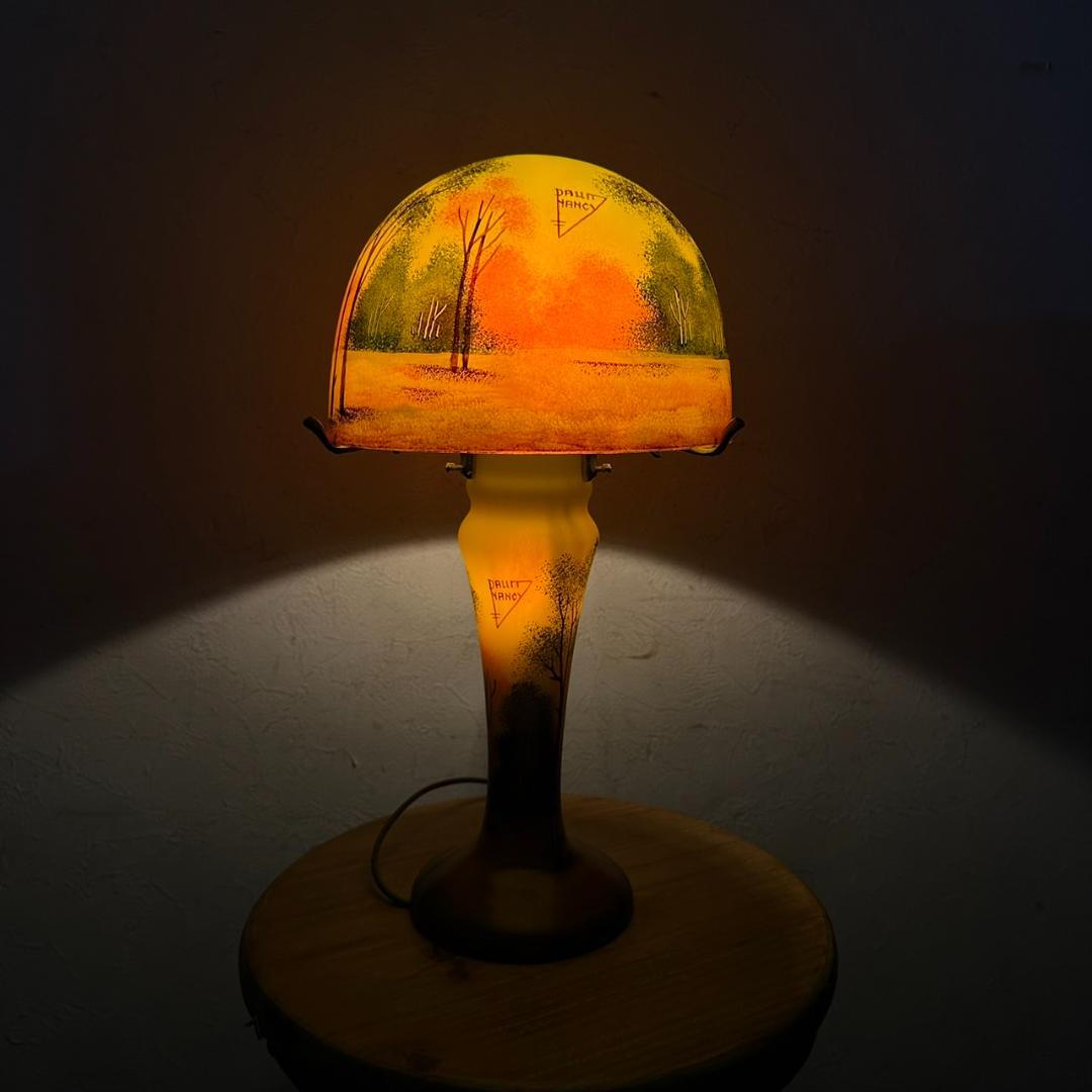 ドームナンシー 吊り卓上照明 アンテルカレール 被せガラス 高さ40cm