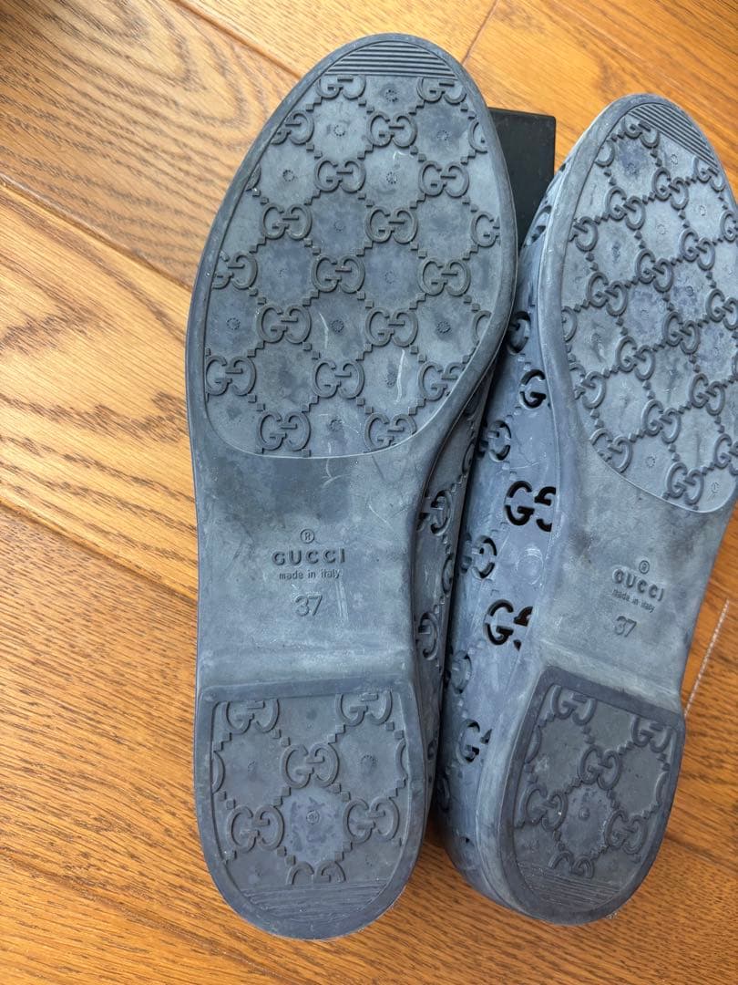 GUCCI グレー レインシューズ 37 23.5cm