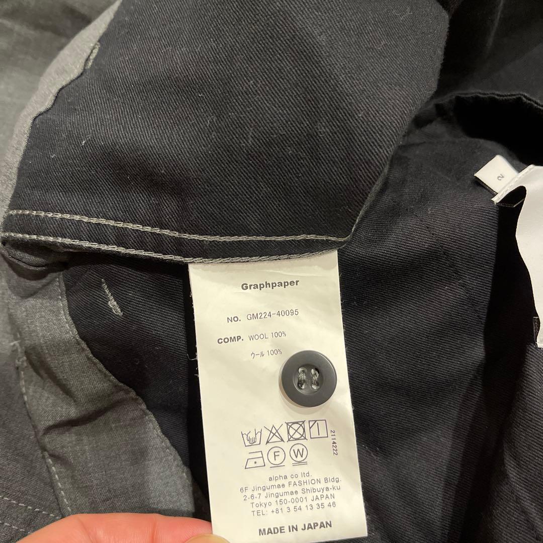 グラフペーパー ウールミリタリーカーゴパンツ グレー サイズ2