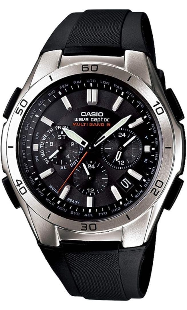 新品 CASIO WAVE CEPTOR ブラック 電波ソーラー WAVE（CASIO） カシオ ウェーブセプター 電波ソーラー 腕時計 メンズ