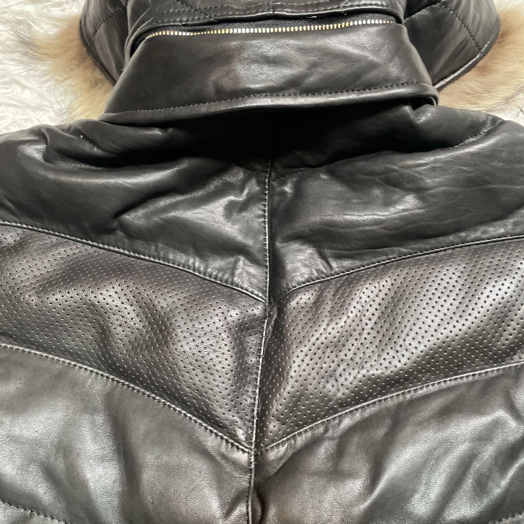 アバハウス ラムレザー ダウンジャケット y2k グランジ ブラック 黒 L