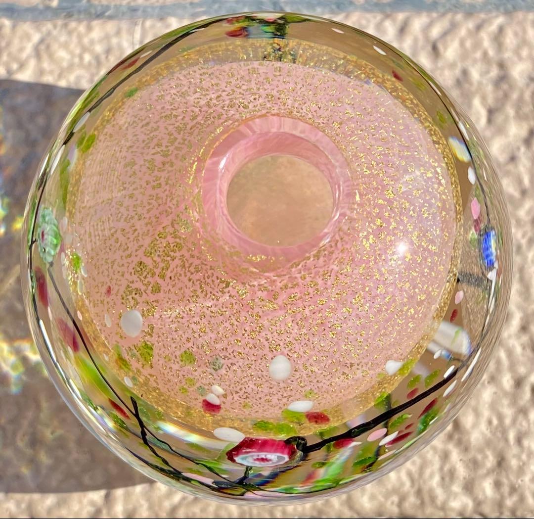 ガラス作家＊黒木国昭 ガラスアート光琳 花器 花瓶 置物 ペーパー