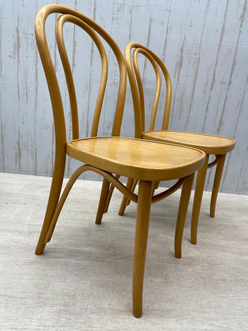フランスベッド ベントウッドチェア 2脚 まとめて 曲木椅子 チェコ