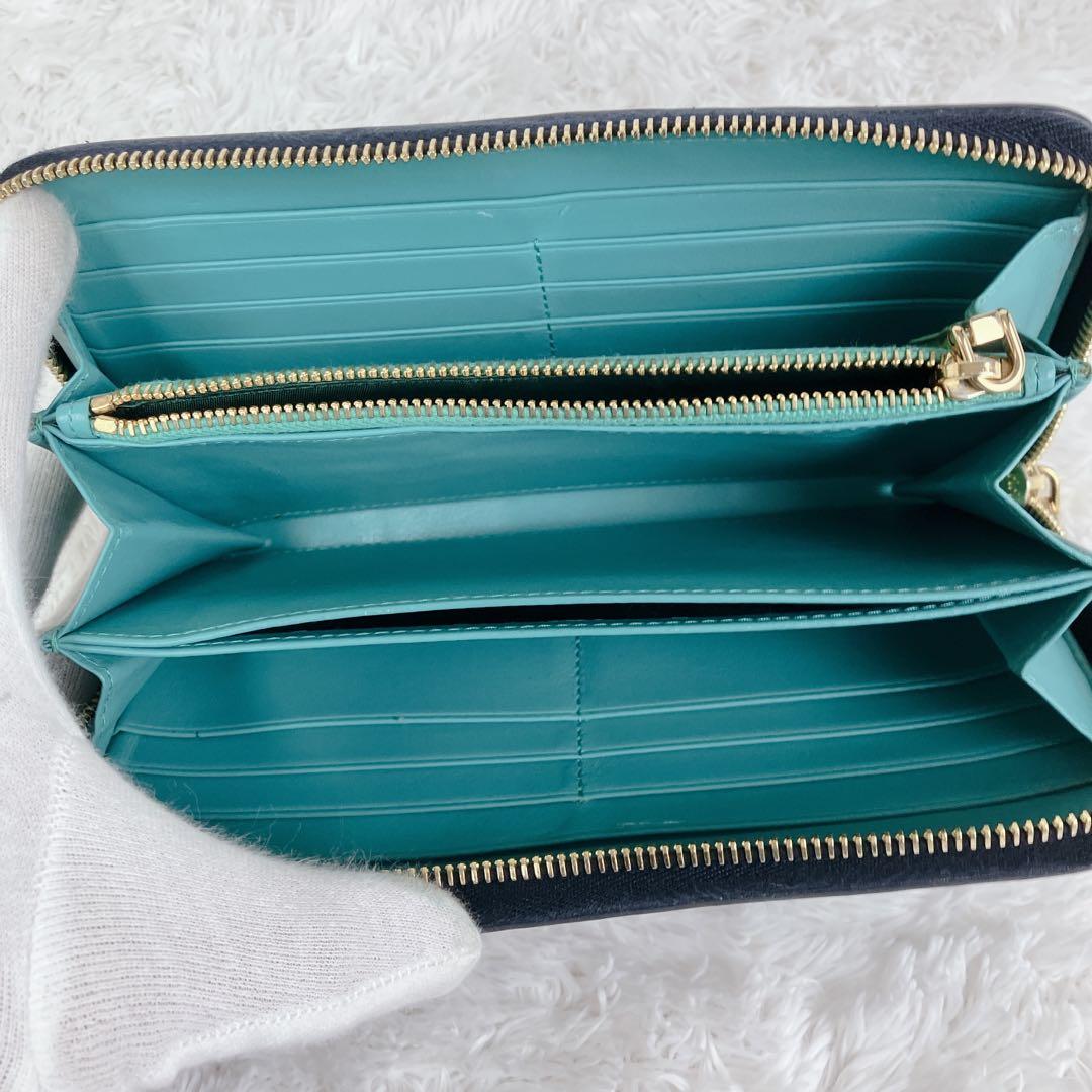 ミュウミュウ マテラッセ デニム 花柄 長財布 インディゴブルー バイ