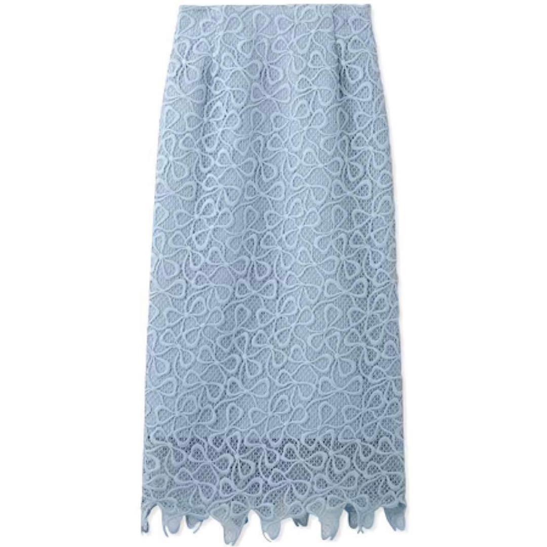 セルフォード CELFORD オリジナルリボンメッシュレーススカートSAX 36