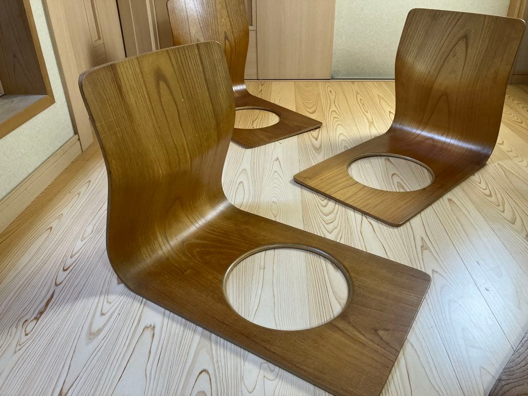 天童木工 座椅子 4脚セット 曲げ木 和モダン 藤森健次 ビンテージ JAPAN