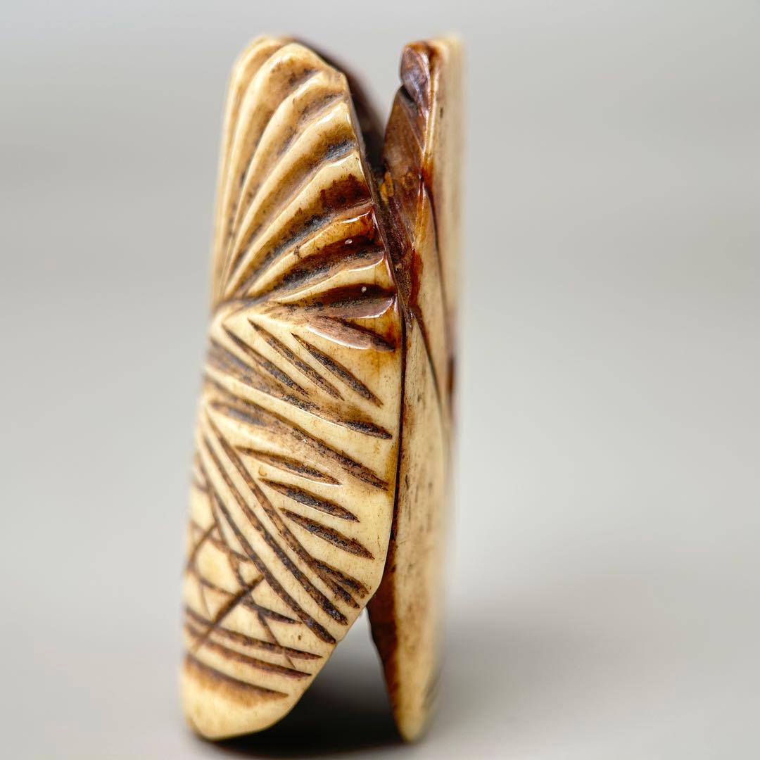 立体的なデザイン彫刻極上根付天然素材アンティーク骨董飾り物古美術