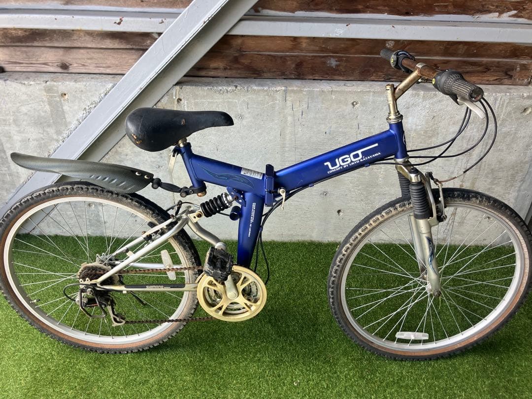 UGO 片山右京モデルマウンテンバイク 青折りたたみ式