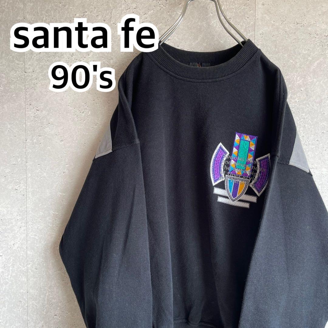 オールド90s 当時物 サンタフェ 豪華刺繍 スウェットトレーナー