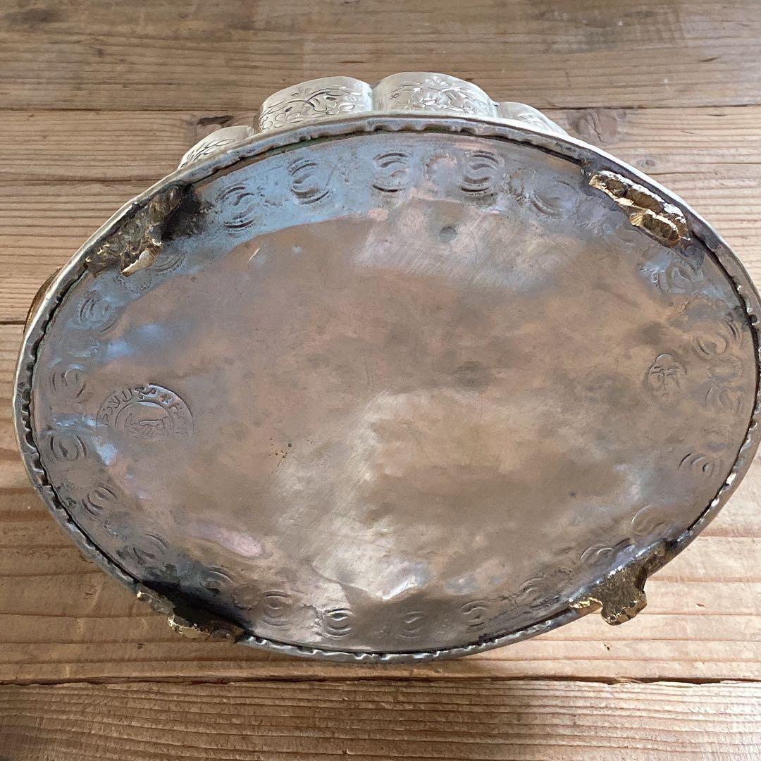 モロッコ製 ハンドメイド アンティーク フタ付き 小物入れ シュガーポット