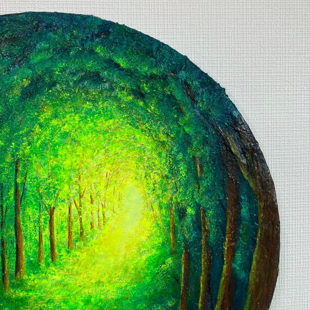 アクリル画 原画 「花の咲く路地11」額縁付 SMサイズ 風景画 アクリル画