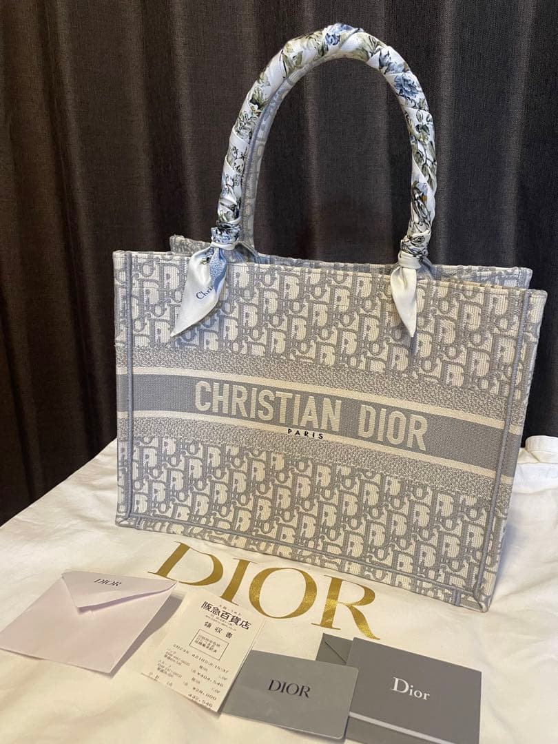 Dior オブリーク ブックトート グレー ミディアム ミッツァ - メルカリ