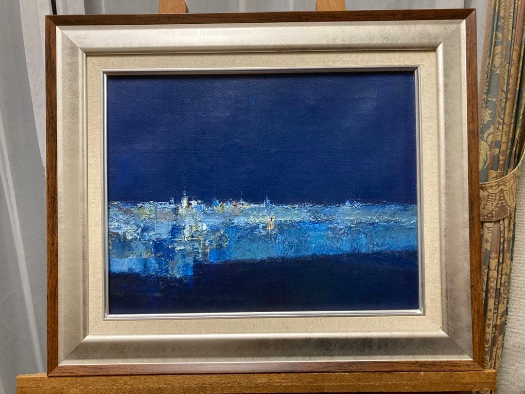 油彩　油絵　海峡　[江草修] 裏書サイン有　美術年鑑掲載作家　Ｆ６号 油彩 油絵 海峡 [江草修] 裏書サイン有 美術年鑑掲載作家 F6号
