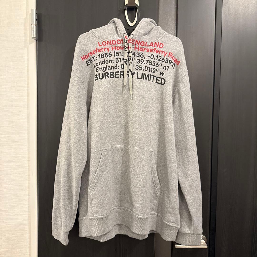 BURBERRY グレー パーカー ロゴ入り バーバリー BURBERRY トップス フーディ パーカー スウェット プル