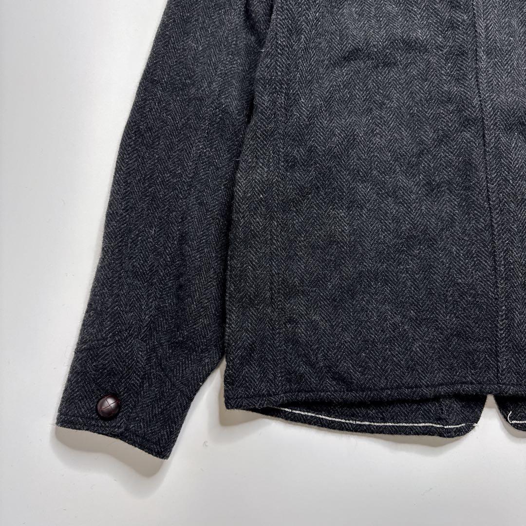 美品】オアスロウ ノーカラー エンジニア ヘリンボーンツイード