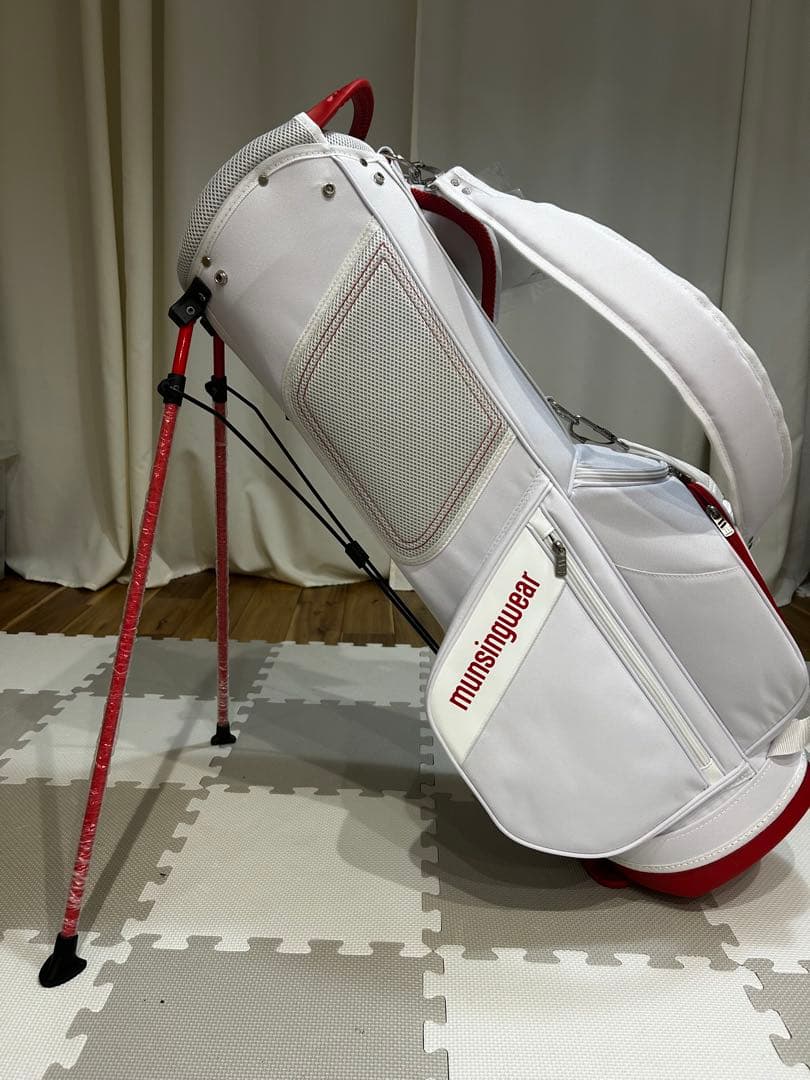 munsingwear ゴルフ キャディバッグ ホワイト/レッド｜munsingwear