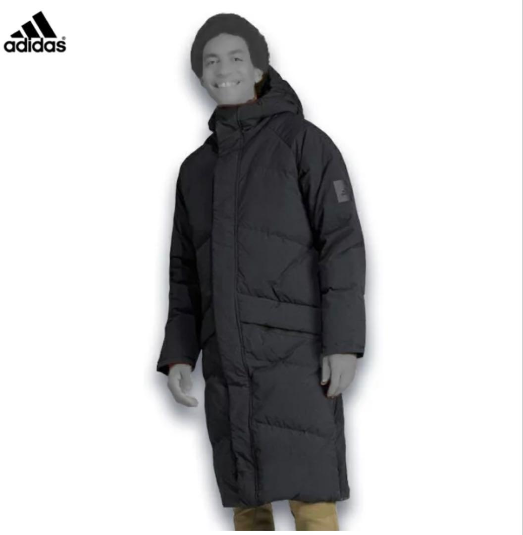 adidas ブラック ベンチコート - メルカリ
