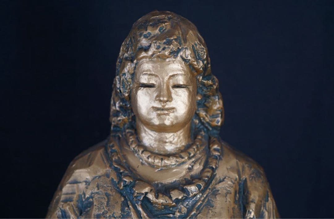 彫刻家 北村西望 作 ブロンズ『母神』大作 共箱 百弐才 巨匠