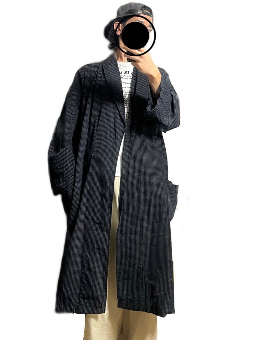 古着 00's ラルフローレン アルパインチェック ロング ガウン コート