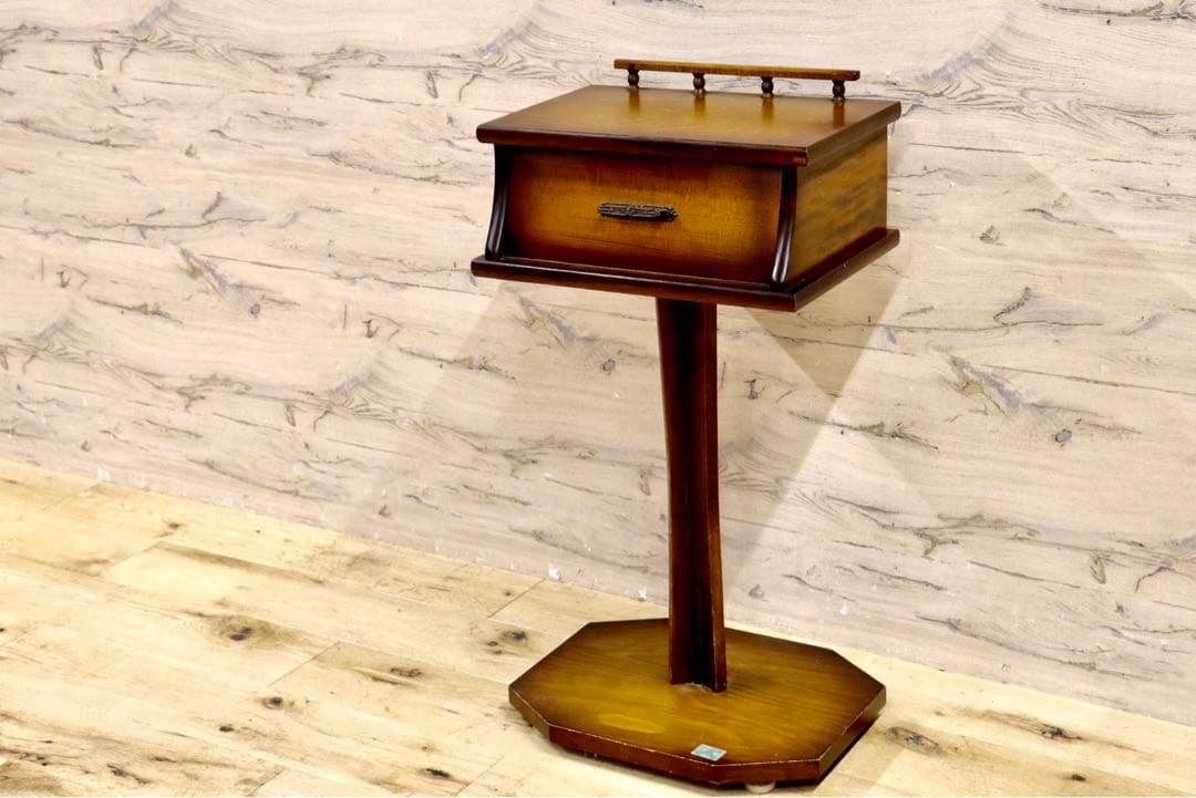 GMIS118A○曙工芸製作所 電話台 飾り台 レトロ 花台 収納 木製 ア 曙工芸製作所 チェスト 木製 電話台 おしゃれ FAX台 アンティーク