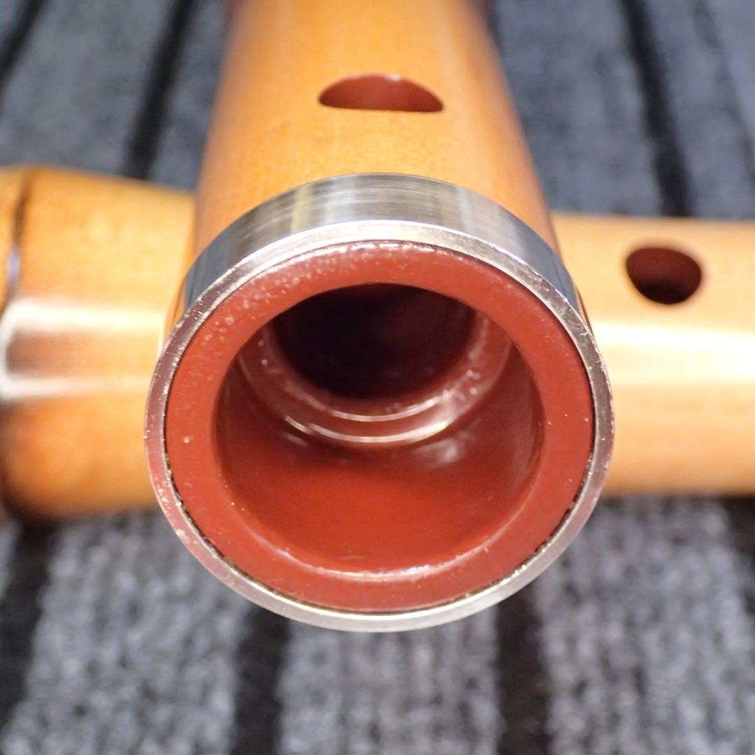 尺八 銘木 (楓)蝴蝶 曲管 1尺9寸(C♯管)