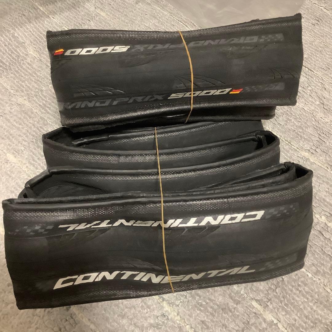 コンチネンタルGP5000 25Cクリンチャー　2本セット中古　走行少 コンチネンタル グランプリ 5000 700×25C(622) ブラックサイド