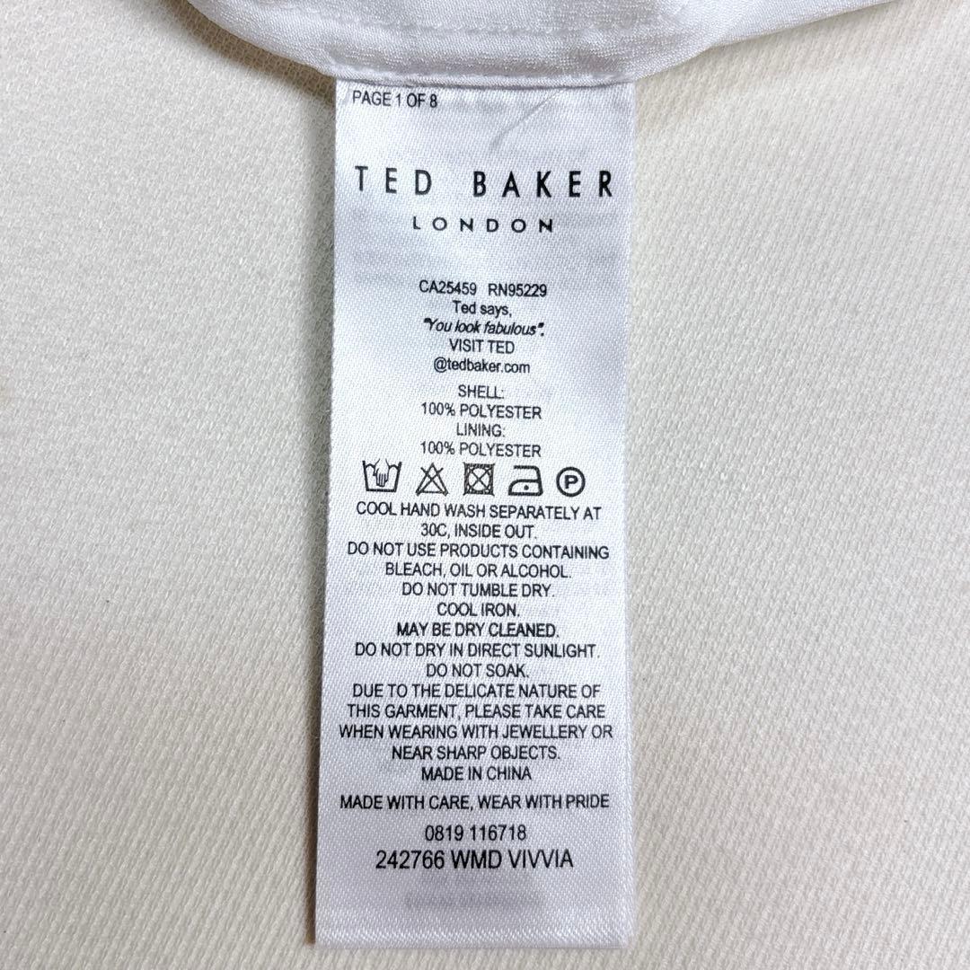 美品✨テッドベイカー シフォンワンピース 花柄 1 S フリル ティアード