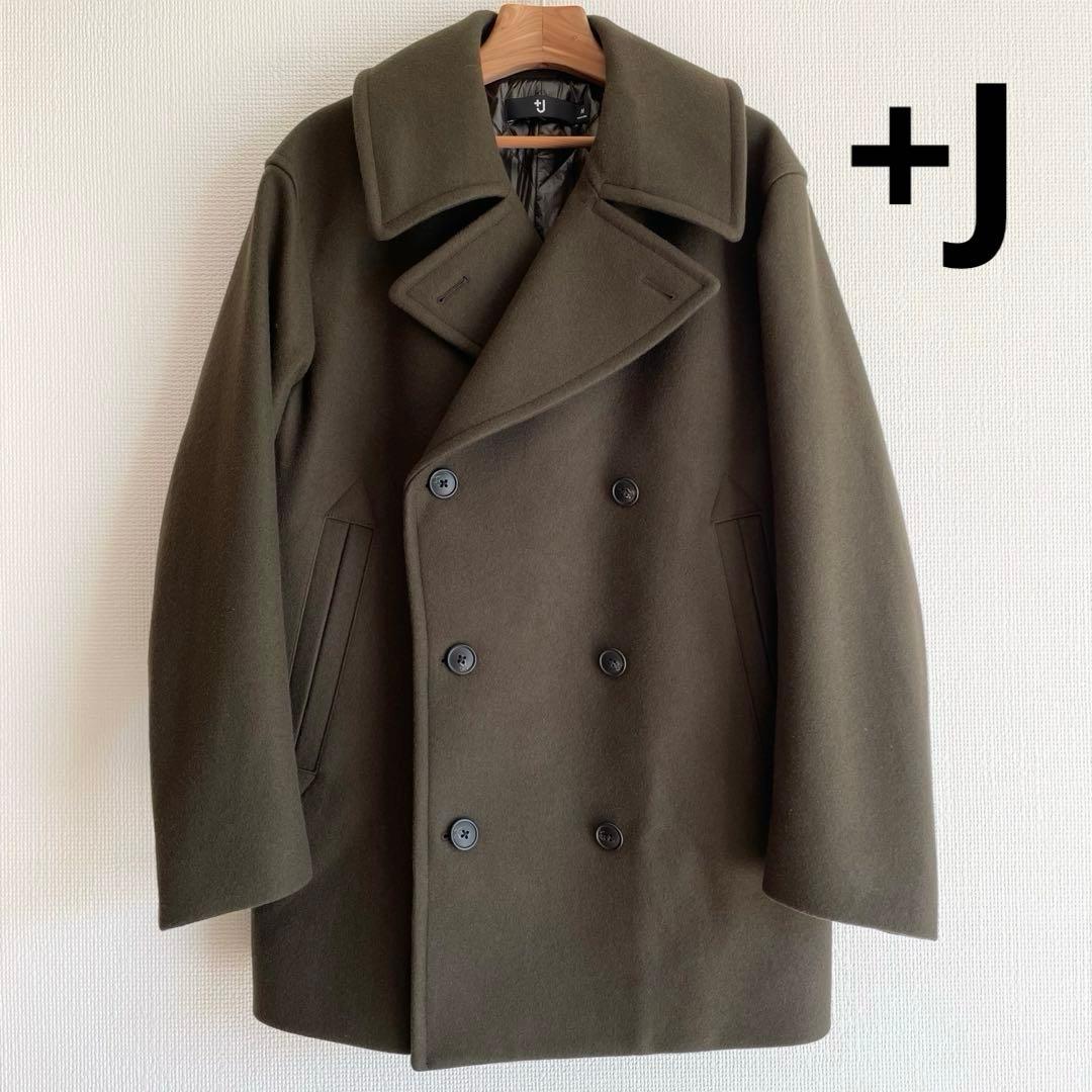 UNIQLO ユニクロ +J ウールブレンドオーバーサイズピーコート　サイズM ユニクロ公式 | ウールブレンドオーバーサイズピーコート