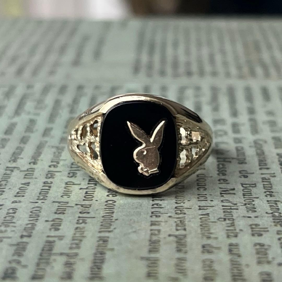 希少　英国　イギリス　ヴィンテージ　9k 9金　プレイボーイリング 希少 1860年 英国 アンティーク 9k 9金 ダイヤモンド シグネットリング