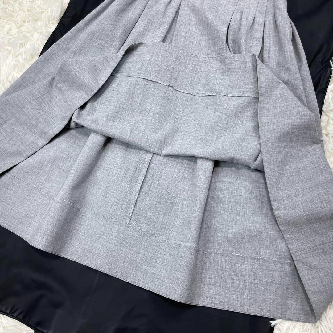 極美品☆フォクシー タキシードコルティ 白衿 ワンピース プリーツ