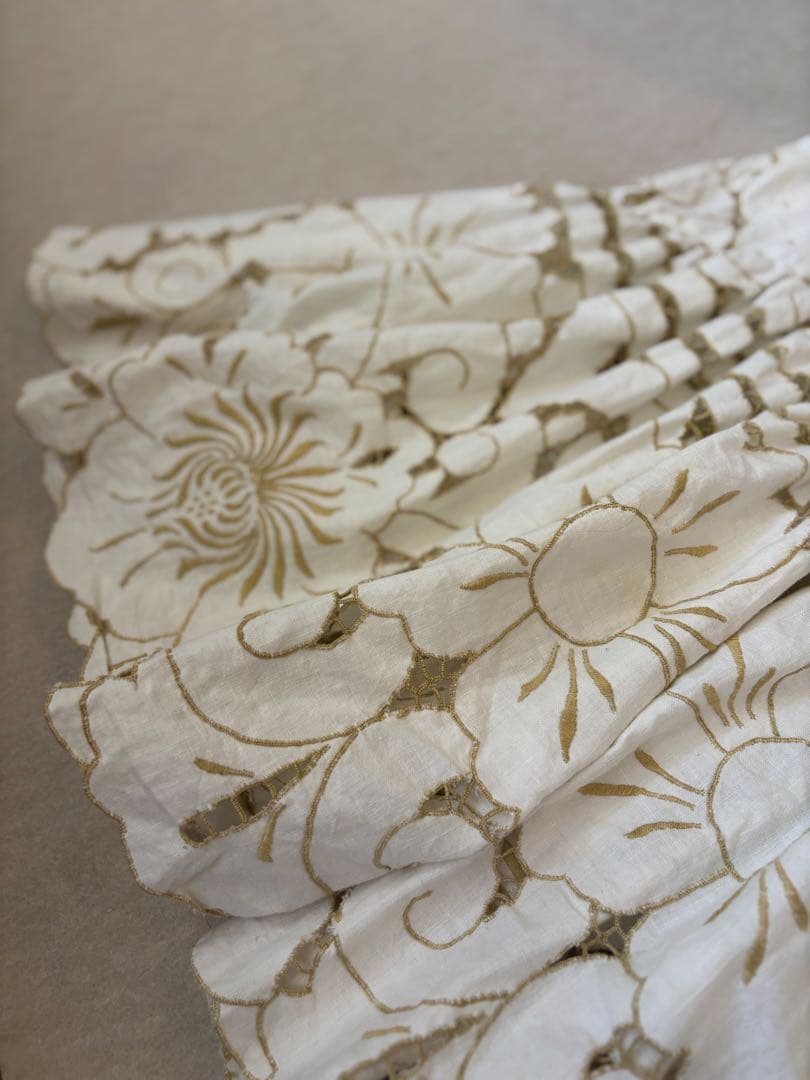 ゆうりん様専用】アイボリー リメイク フレアパンツ ビンテージクロス