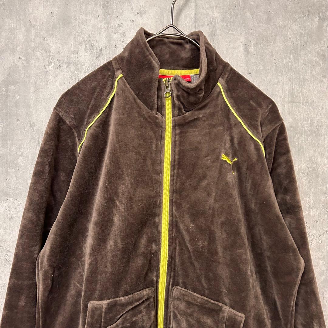☆ PUMA プーマ ベロアトラックジャケット ブラウン 上下セット - メルカリ