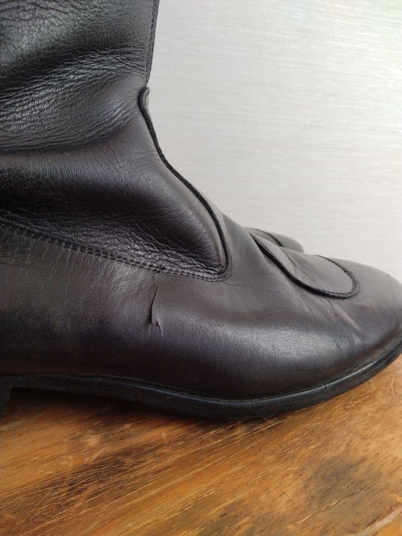 《らん様》プロショップタカイ　ブラックレザー ロングブーツ 　ヴィンテージ
