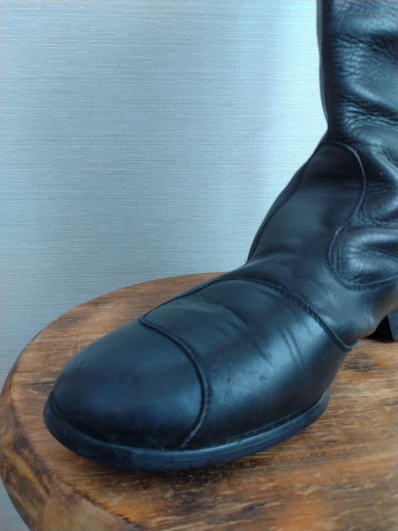 《らん様》プロショップタカイ　ブラックレザー ロングブーツ 　ヴィンテージ