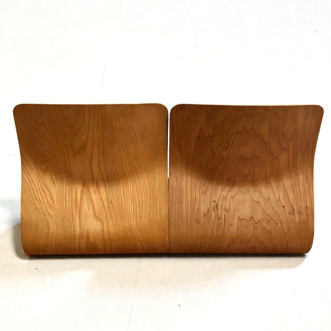 良品】Tendo 天童木工 座椅子 曲木 ケヤキ板目 2脚セット