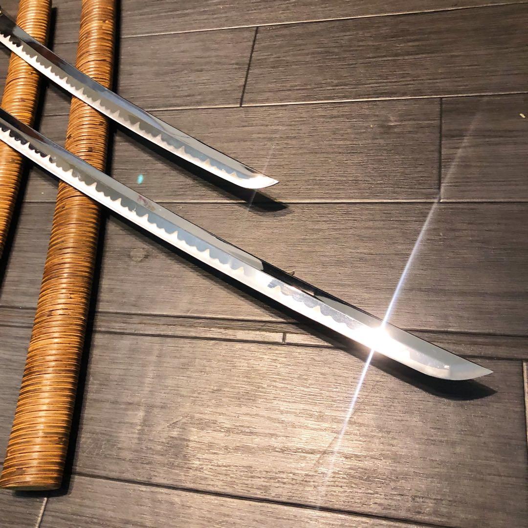 高級模造刀 藤巻き 竹拵え 大小2本セット 太刀 脇差 武具