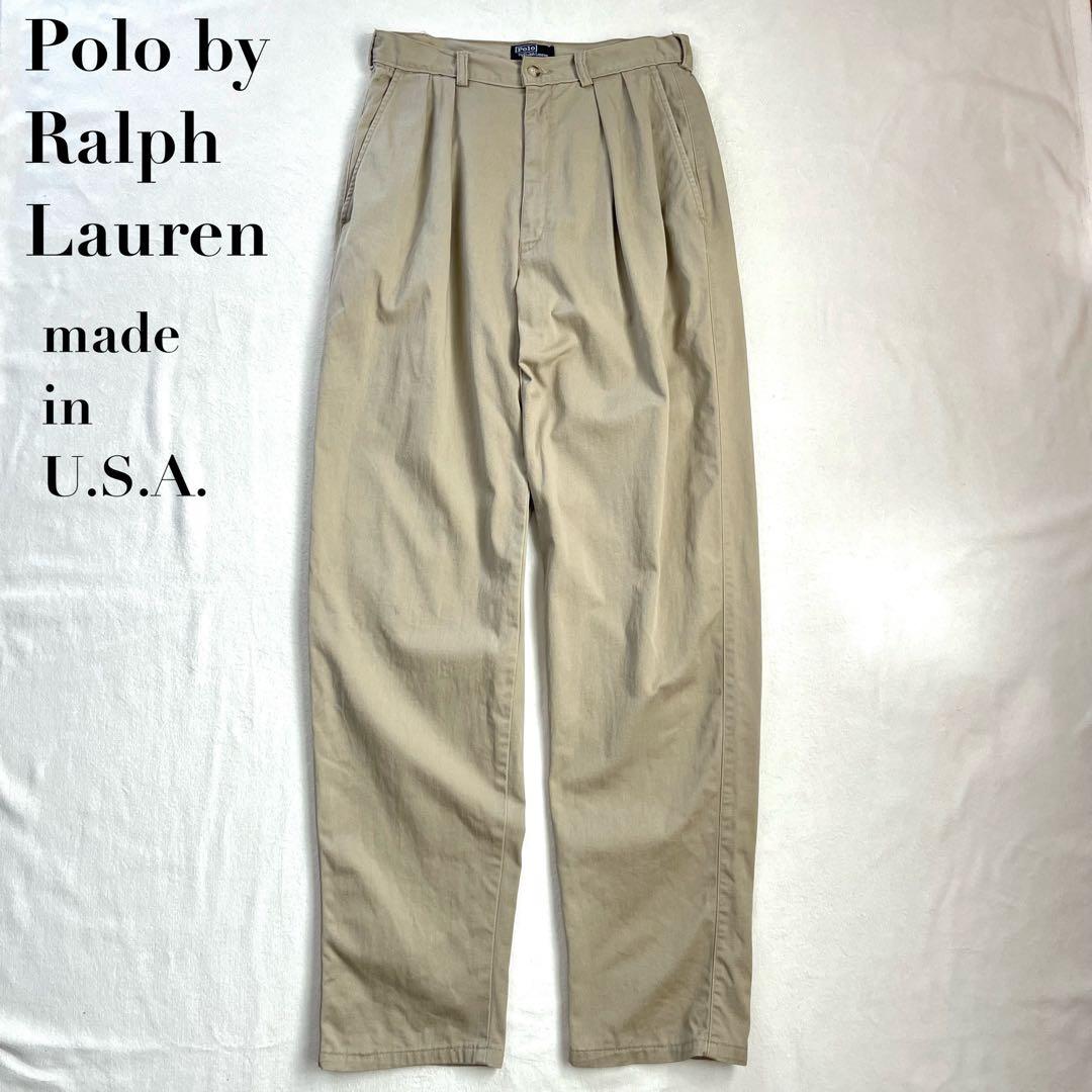 90s USA製 Polo by Ralph Lauren チノパン W30 Deadstock 90's USA製 Polo Ralph Lauren 2Tuck Chino Pants W30