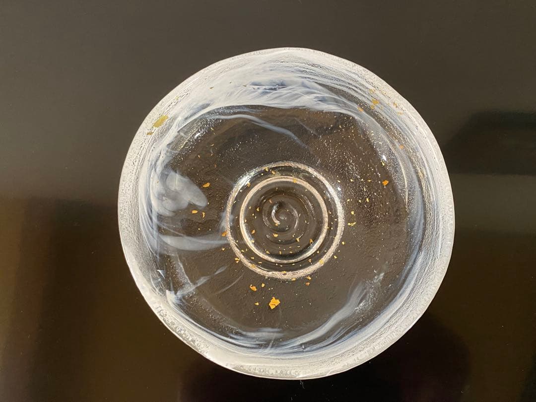 茶道具 【広畑久仁彦】蟹図 ガラス 平茶碗 紙箱 義山 夏茶碗 広畑