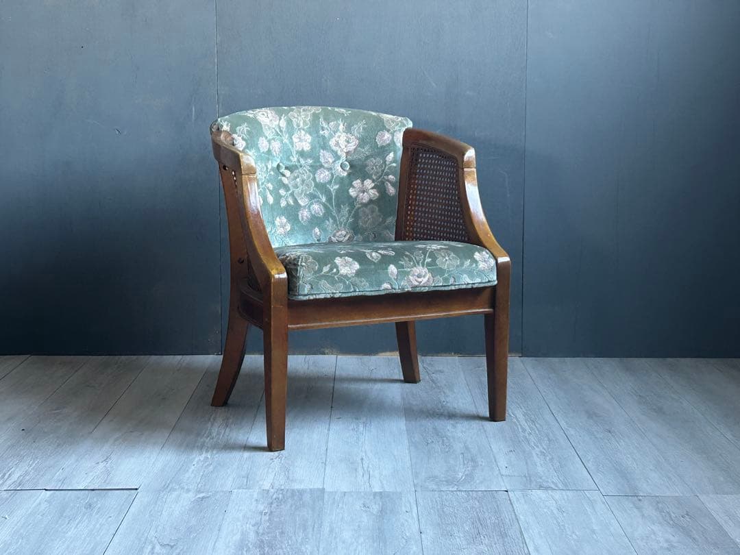 希少 三越ブルージュ 無垢材 アームチェア 一人用ソファ IZ ヴィンテージNZ